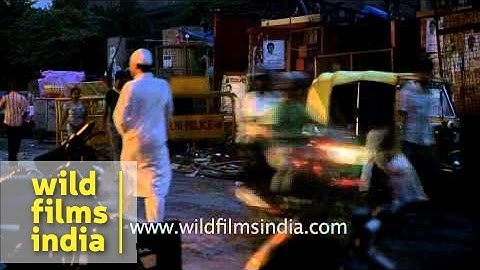 Fast moving traffic of Old Delhi