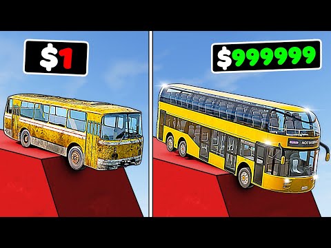 $1 to $1,000,000 Buses vs. Steep Descent in BeamNG.drive
