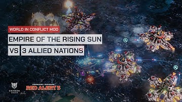 Red Alert 3 [World In Conflict Mod] - Empire of the Rising Sun vs 3 Allied Nations Brutal AI