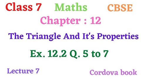 Class 7 Maths #Chapter_12 The Triangle And It
