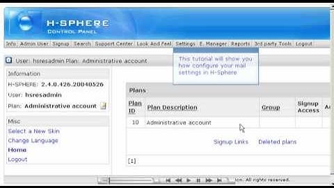 How to configure mail settings in H-Sphere - Reseller Guide - Host Department LLC