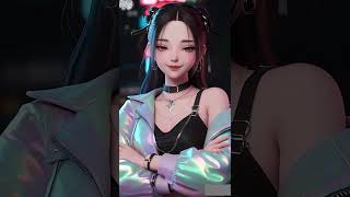 Alluring Lady In Neon Glow