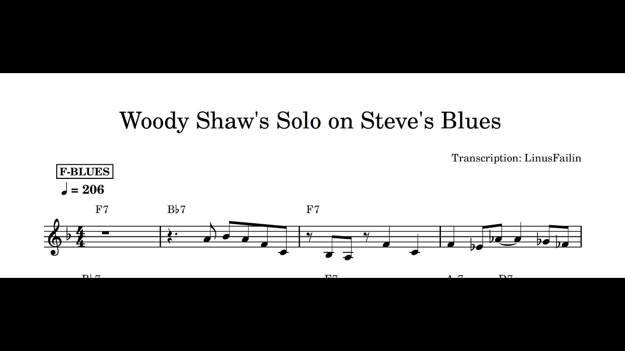 Watch Transcription of Woody Shaw's Solo on Steve's Blues on YouTube Watch Transcription of Woody Shaw's Solo on Steve's Blues on YouTube