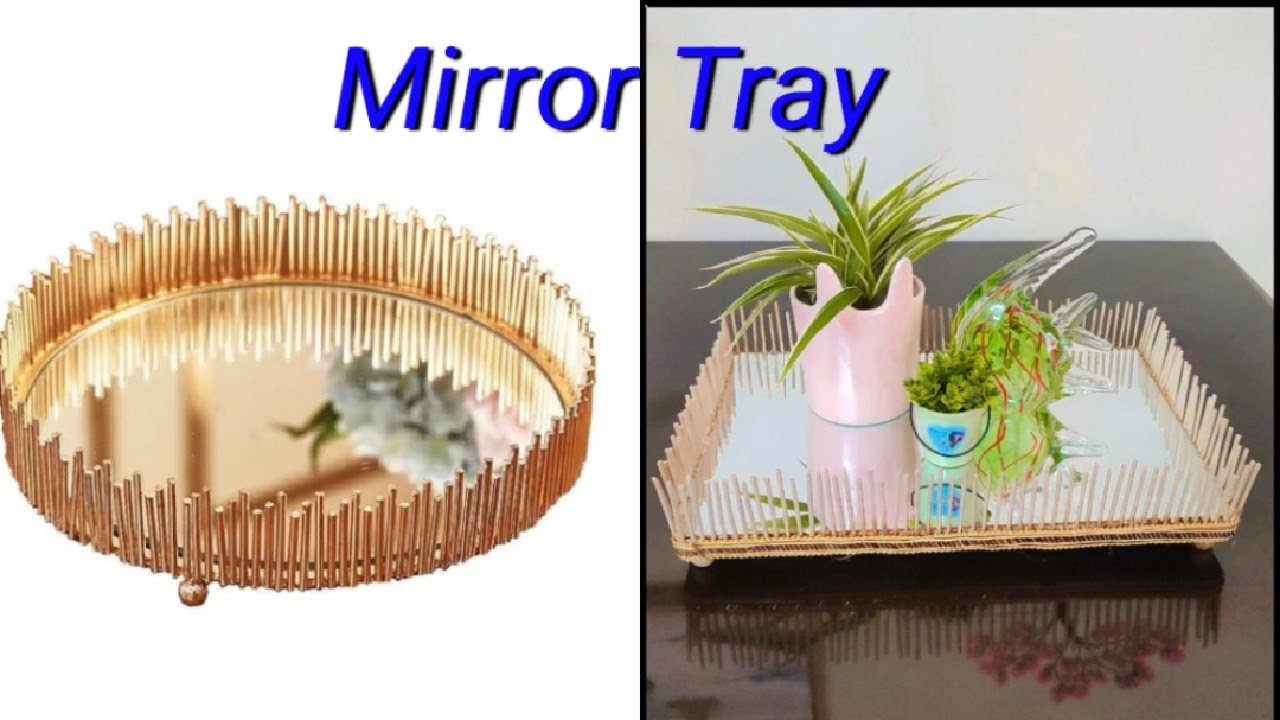 Diy Gold Decorative Mirror TrayHow To Make Diy Mirrored Vanity Tray