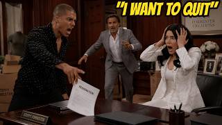 "I want to quit," Zende threw his resignation letter onto Steffy's desk and left B&B Spoilers