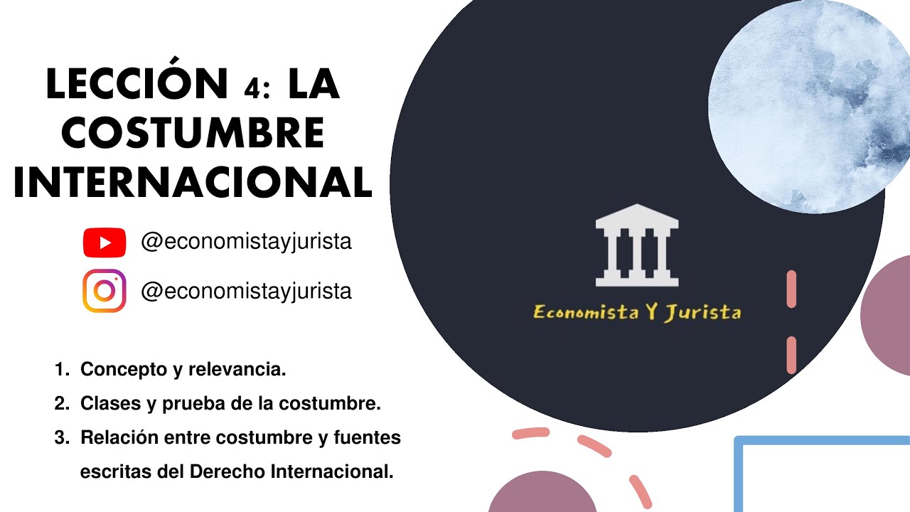 La Costumbre Internacional Concepto Clases Y Prueba Derecho 