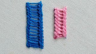 Braided Border Design Hand Embroidery Ladder Stitch, Knotty Tutorial