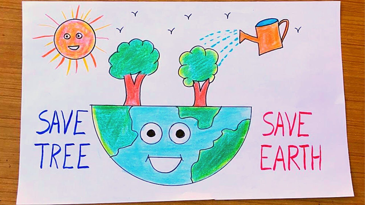 Aggregate 145+ save tree save earth drawing best