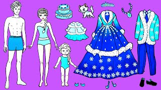 Vestido De Muñeca De Papel  Elsa Y Su Hija New House Paper Art Compilación  Woa Doll Español