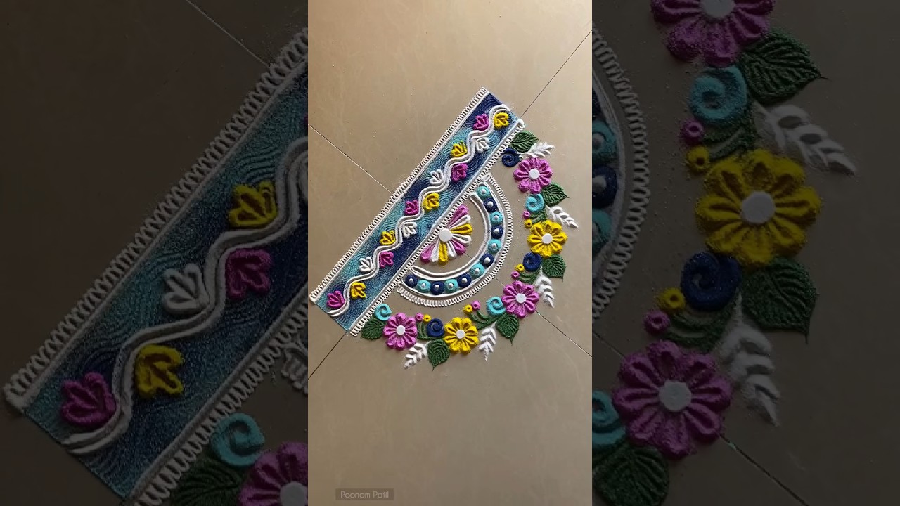 Beautiful semi-circle rangoli design for festivals! #shorts #rangoli # ...