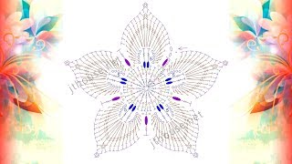 Making step by step schemes for crochet motif "Flower Talisman"