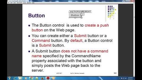 ASP.NET Lecture 43 (2) - Server Controls | Standard Control Classes | Theory | Example | Hindi