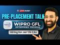 Pre-Placement Talk #1 | WIPRO GFL - Hiring | Jan'26 CAs