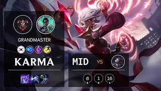 Karma Mid vs Orianna - KR Grandmaster Patch 11.23