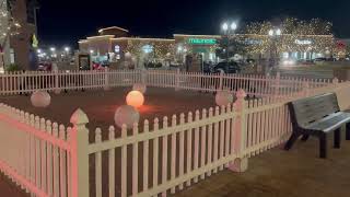 Colorado Springs First and Main Town Center Christmas Lights at night