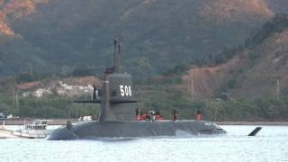 M161203 海上自衛隊潜水艦 『せきりゅう』公試 由良港出港