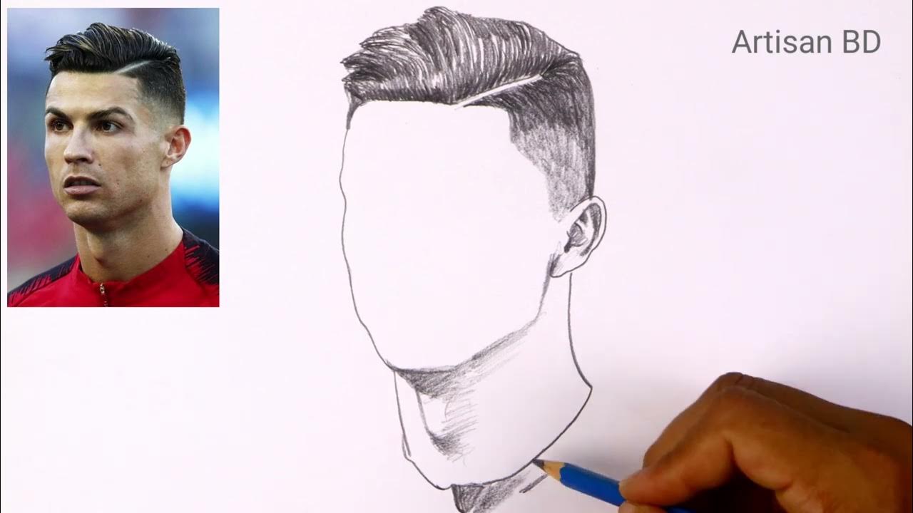 Pencil Sketch of Cristiano Ronaldo Easy step by step Drawing ...