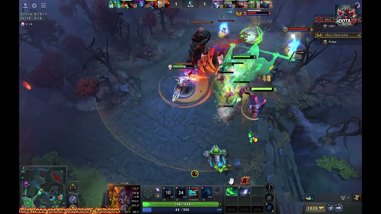 [Lion-30] Lion + Juggernaut [Safelane] vs Pudge + Tiny 