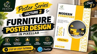 Modern Furniture Poster Design in PixelLab | Poster Series Lecture 2 | Mobile Graphics Course