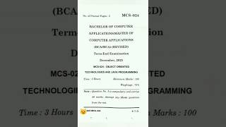 MCS-024 Dec, 2025 question paper || Java Programming || IGNOU Papers