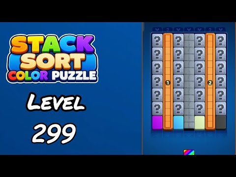 Stack Sort Color Puzzle Level 299 Walkthrough