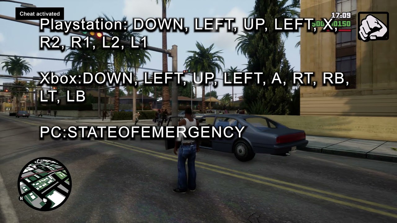 Udover Blive Koncession GTA San Andreas Definitive Edition cheat codes for PS4 and PS5