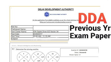 DDA ASO Solved Question Paper | 20 September 2017 | Questionnaire
