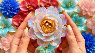 Asmr Crushing Crystal Flower Soap Collection Relaxing & Satisfying