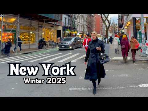 New York, Hoa Kỳ | NYC | Đi Bộ Thành Phố Mùa Đông 4K