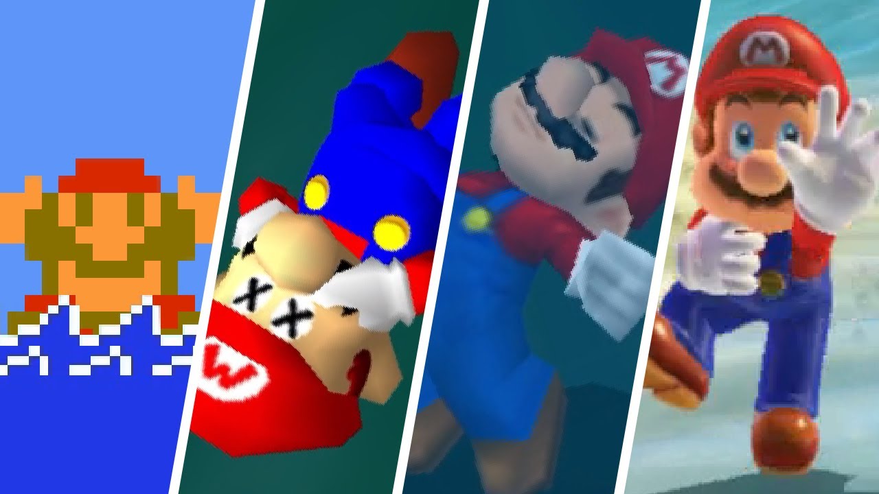 Evolution of Mario Drowning in Water 1985 2021
