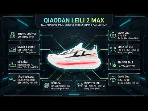 Review Qiaodan Leili 2 Max: Giày Chạy Bộ Max Cushion Cho Runner Hạng Nặng