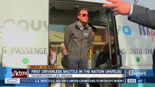 Self-driving shuttle unveiled in downtown Las Vegas