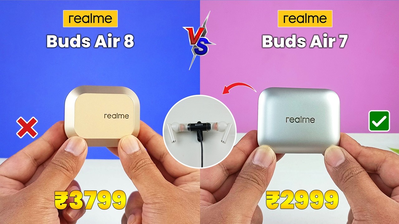 Dual Drivers vs Single? realme Buds Air 8 vs Buds Air 7 Full Comparison! 🎧 Realme Air 7 Vs Air 8 ⚡