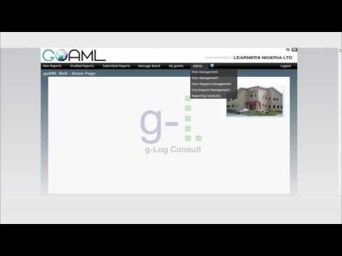 goAML Portal Menu Function