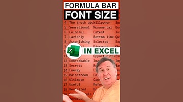 Excel You CAN Change The Font Size In The Formula Bar - #shorts  #excel - Episode S0014