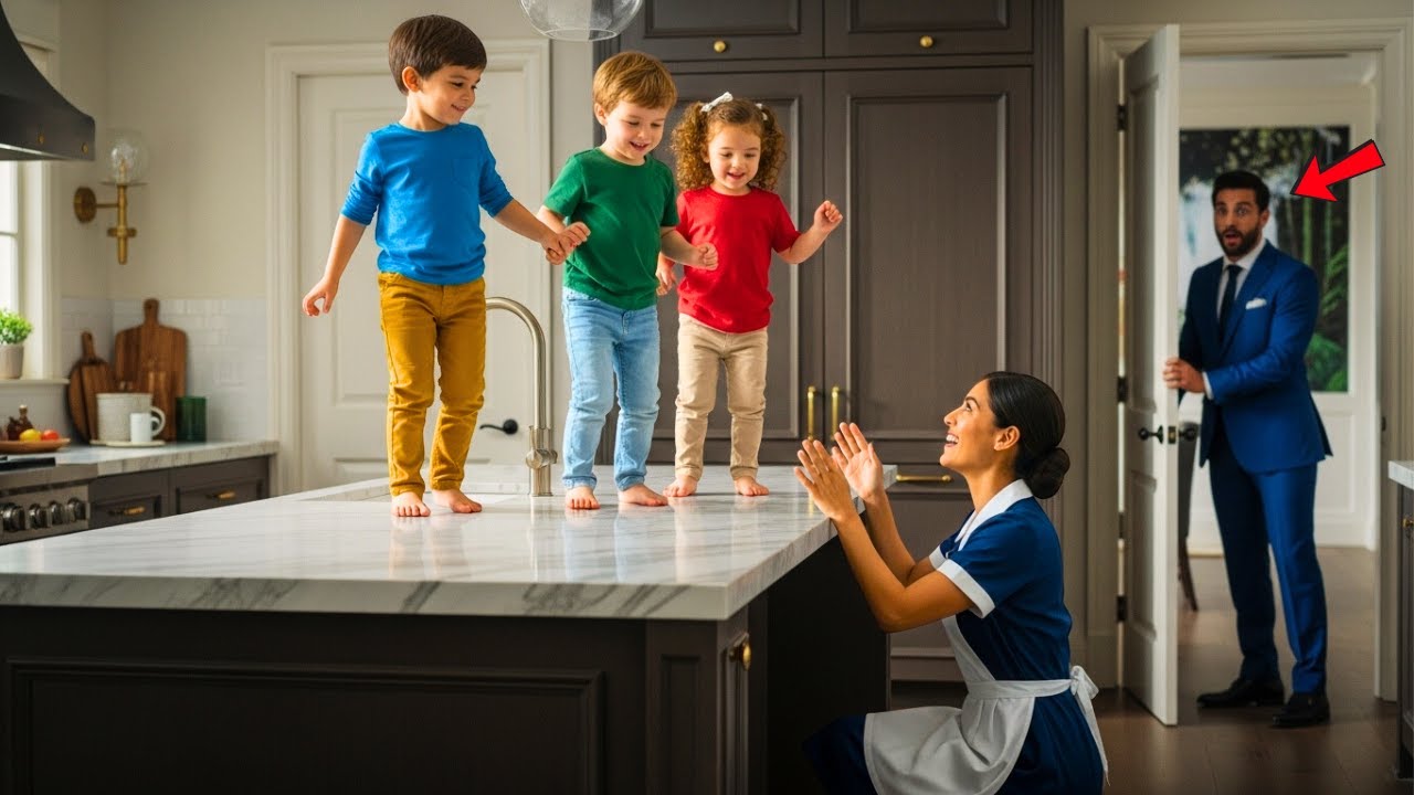 TRILLIZOS DEL MILLONARIO NO CAMINABAN — HASTA QUE LA LIMPIADORA HIZO LO IMPENSABLE