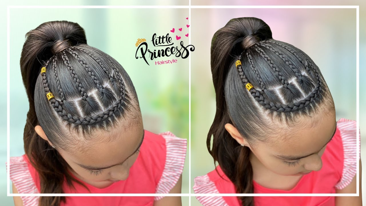PEINADO PARA NIÑAS CON TRENZAS Y COLETA ALTA 🤗✨🙌| PEINADOS FACILES
