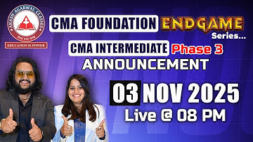 Dec 2025 CMA Foundation ENDGAME SERIES + CMA Inter PHASE 3 | Big Announcement