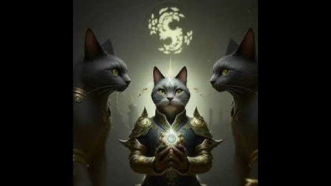 Mecha Mech Robots in the Sky Joan Anthropomorphic cat surrounded by fractals