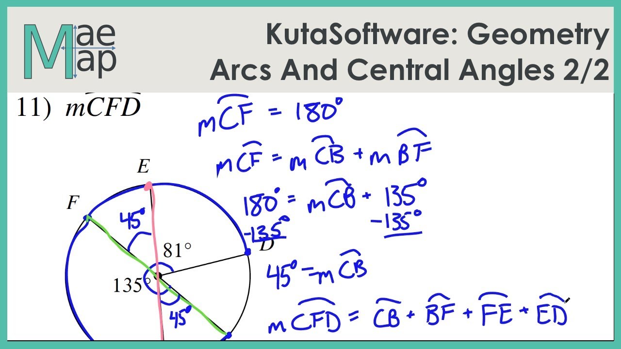 Worksheet Central Angles And Arcs Geometry Cp Answers Schematic And Wiring Diagram