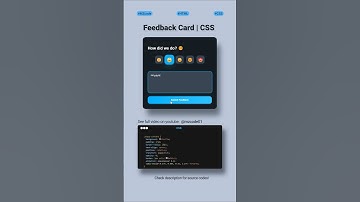 Design a Dynamic Feedback Card 💬 (HTML/CSS/JS) | mzcode01 #coding #shorts #js #css #webdesign #html
