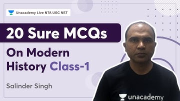 20 Sure MCQs on Modern History Class-1 | Salinder Singh | NTA UGC NET
