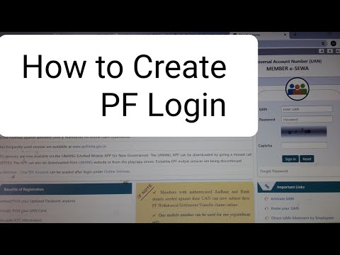 How to Create PF login Id Password.