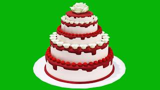 Big Wedding & Birthday Cakes 3D Models | Green Screen Animation 4K | Free to Use