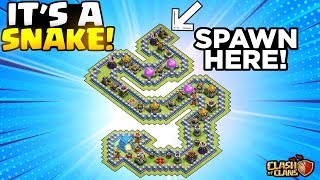 Impossible Challenge Th12 Troll Base - Can I Reach The End Of The Snake Base? - Clash Of Clans