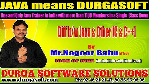 Core Java Training | Difference b/w Java & others [C & C++]  by Nagoor Babu