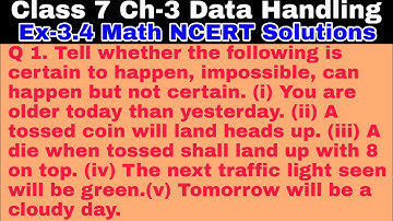Class 7 Ex 3.4 Q 1 | Data handling | Chapter 3 | Exercise 3.4 |  Math NCERT Solutions
