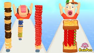 Sandwich Runner VS Pancake Run ALL LEVELS Android iOS Mobile Gameplay NEW BIG UPDATE