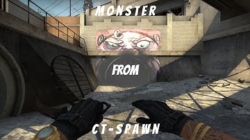 CS GO: Monster Tunnel Smoke From CT Spawn (128 tick) (Overpass)