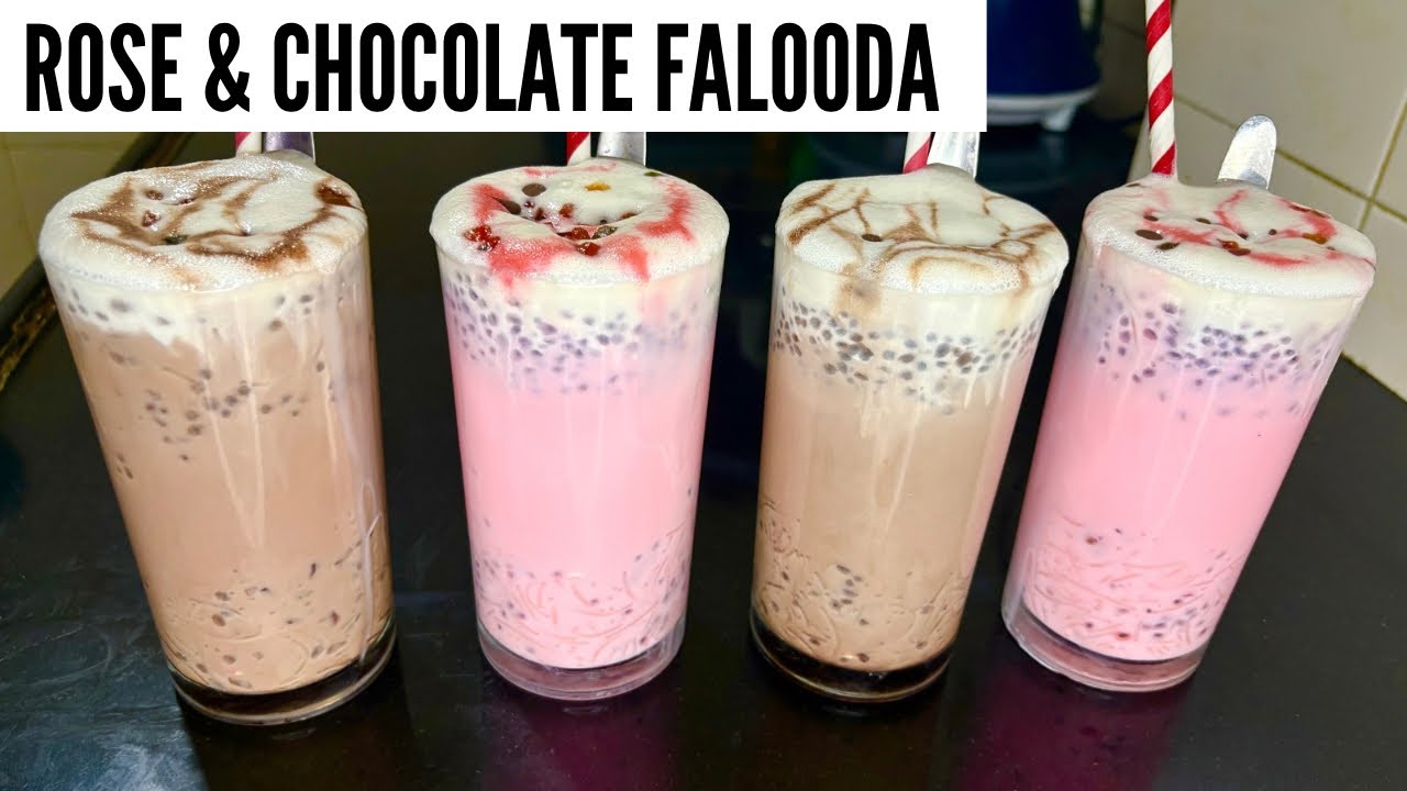 Homemade Falooda Recipe | Rose & Chocolate Falooda | Summer Special Dessert | #falooda #faluda 